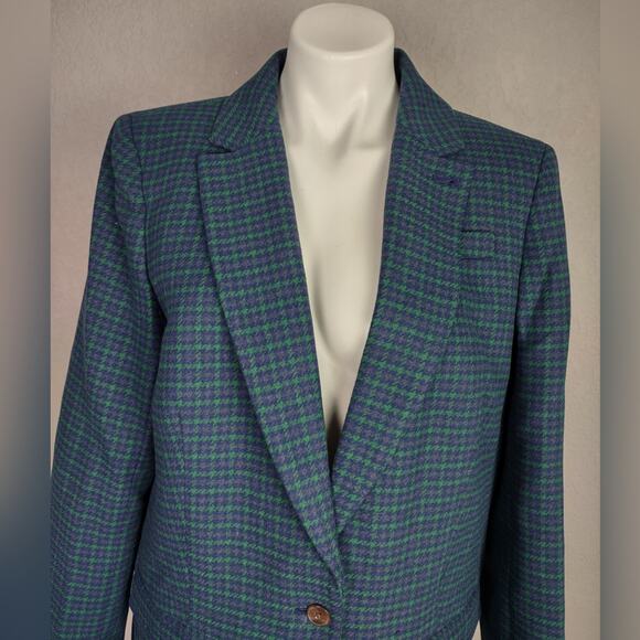 J. Crew Wool Blend Relaxed One Button Blazer in Serene Spruce Antique Size 14 - Picture 9 of 16